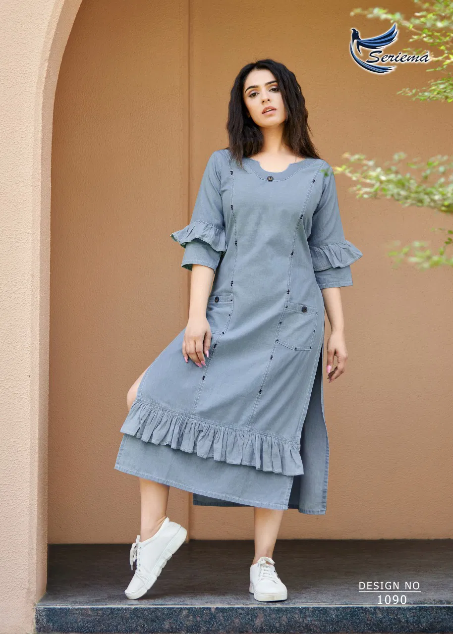 Seriema Kumb Capture 3 Stylish Fancy Wear Denim Wholesale Kurtis

